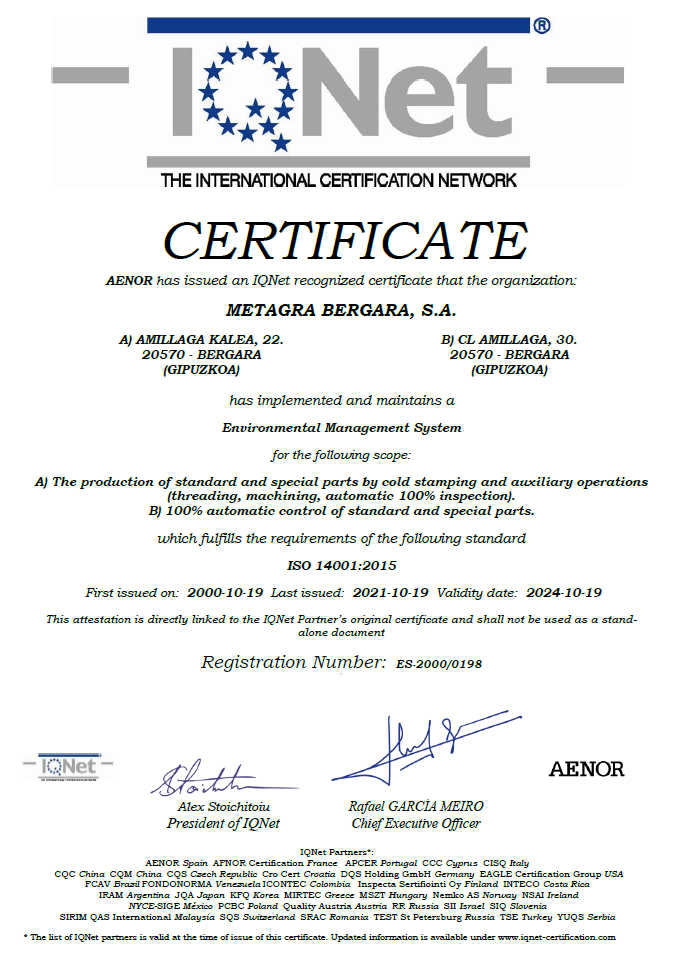 Quality Management System Certificate