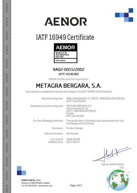 Quality Management System Certificate